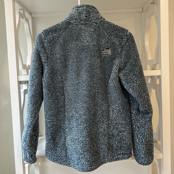 The North Face Womens Full Zip Shady Blue Marled Sherpa Fleece Jacket Size S - Picture 3 of 8